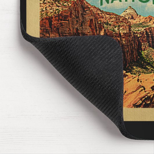 Zion National Park Vintage Travel Mousepad (Ecke)