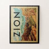 Zion National Park Vintage Travel Puzzle (Vertikal)
