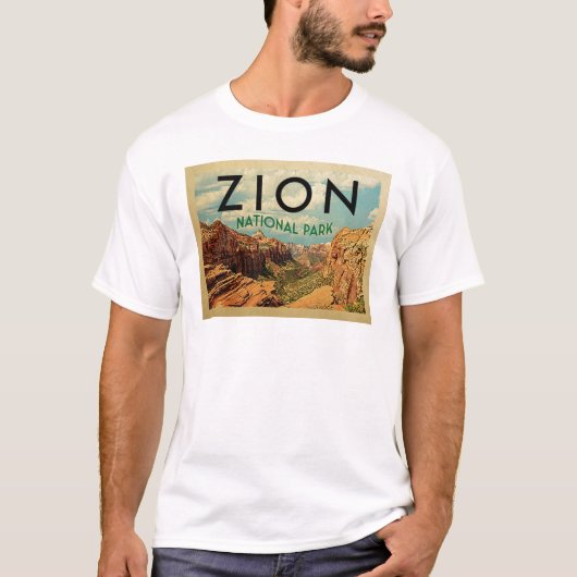 Zion National Park Vintage Travel T-Shirt (Vorderseite)