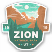 Zion National Park Vinyl Sticker (Vorderseite)