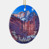 Zion National Park Winter Snow Keramik Ornament (Rechts)