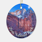 Zion National Park Winter Snow Keramik Ornament (Links)