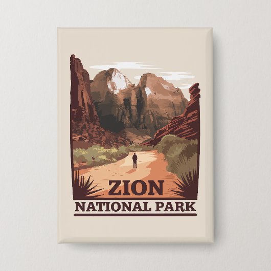 Zion-Nationalpark Button (Vorderseite)