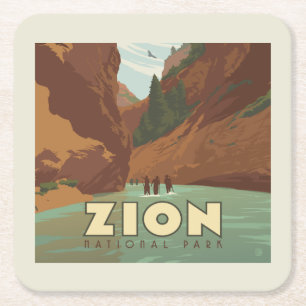 Zion-Nationalpark   Die Pfeile Rechteckiger Pappuntersetzer