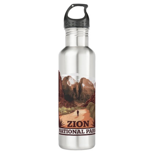Zion-Nationalpark Edelstahlflasche (Vorderseite)
