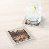 Zion-Nationalpark Glasuntersetzer (Schrägansicht)