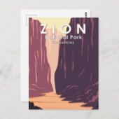 Zion Nationalpark Narrows Retro Postkarte (Vorne/Hinten)