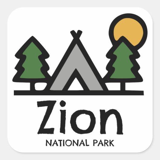 Zion-Nationalpark Quadratischer Aufkleber (Vorderseite)