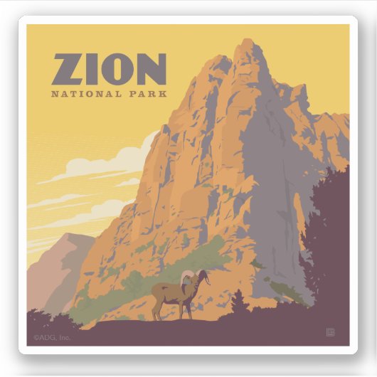 Zion-Nationalpark | Ram Aufkleber (Vorderseite)