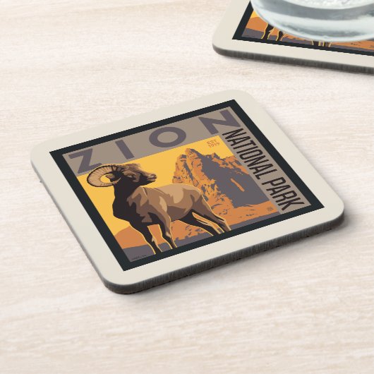 Zion-Nationalpark | Ram Getränkeuntersetzer (Linke Seite)