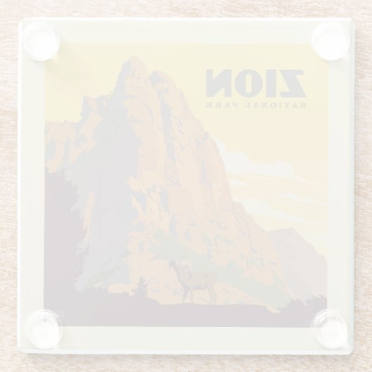 Zion-Nationalpark | Ram Glasuntersetzer (Rückseite)