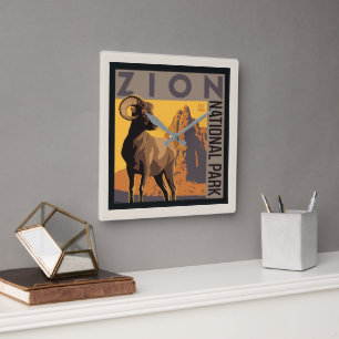 Zion-Nationalpark Ram Quadratische Wanduhr
