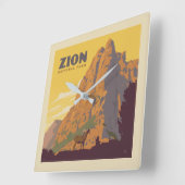 Zion-Nationalpark | Ram Quadratische Wanduhr (Winkel)
