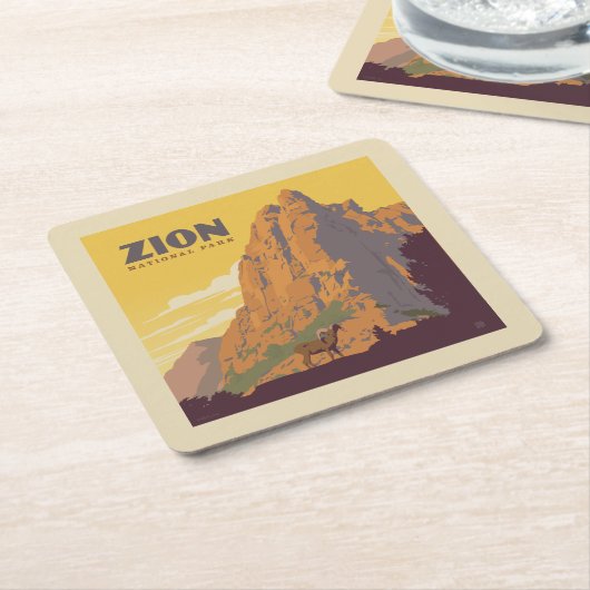 Zion-Nationalpark | Ram Rechteckiger Pappuntersetzer (angewinkelt)