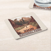 Zion-Nationalpark Rechteckiger Pappuntersetzer (angewinkelt)