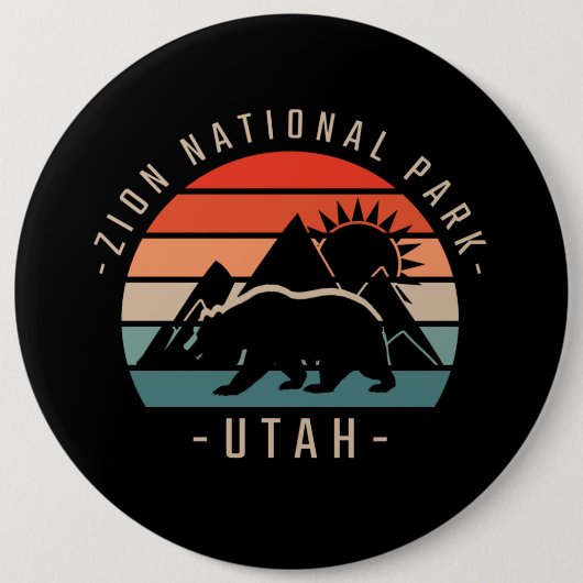 Zion Nationalpark Retro Button (Vorderseite)