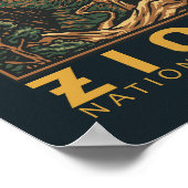 Zion Nationalpark Retro Emblem Poster (Ecke)