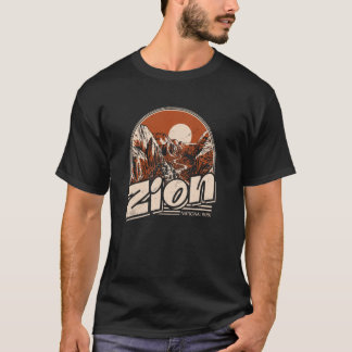 Zion-Nationalpark Retro-Stil abgenutzt T-Shirt