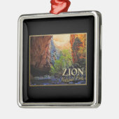 Zion-Nationalpark Silbernes Ornament (Links)