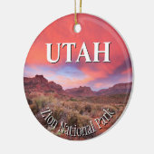 Zion Nationalpark-Sonnenuntergang Keramik Ornament (Links)