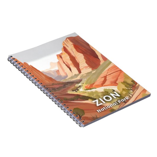 Zion-Nationalpark | Travel Watercolor Valley Notizblock (Rechte Seite)