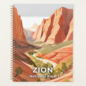 Zion-Nationalpark | Travel Watercolor Valley Planer (Vorderseite)