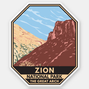 Zion Nationalpark Utah Der Große Bogen Vintag Aufkleber