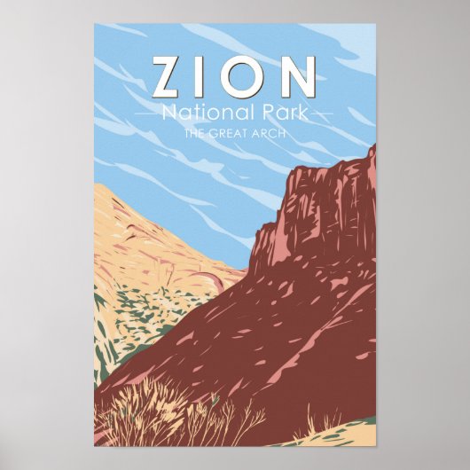 Zion Nationalpark Utah Der Große Bogen Vintag Poster (Vorne)
