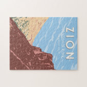 Zion Nationalpark Utah Der Große Bogen Vintag Puzzle (Horizontal)