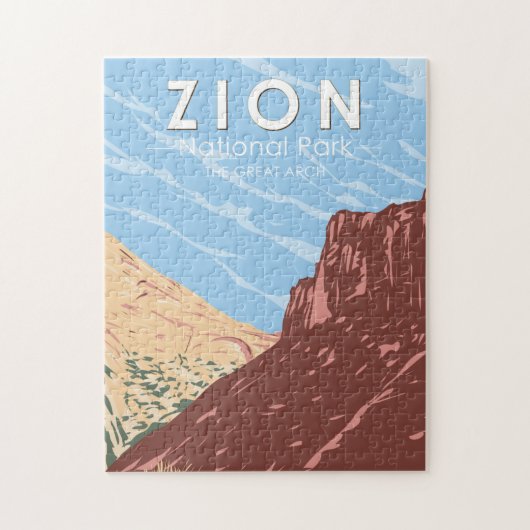 Zion Nationalpark Utah Der Große Bogen Vintag Puzzle (Vertikal)