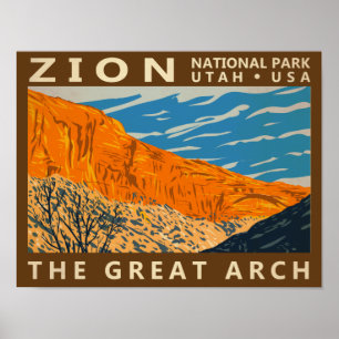 Zion Nationalpark Utah Der Große Pfeil 2 Vintag Poster