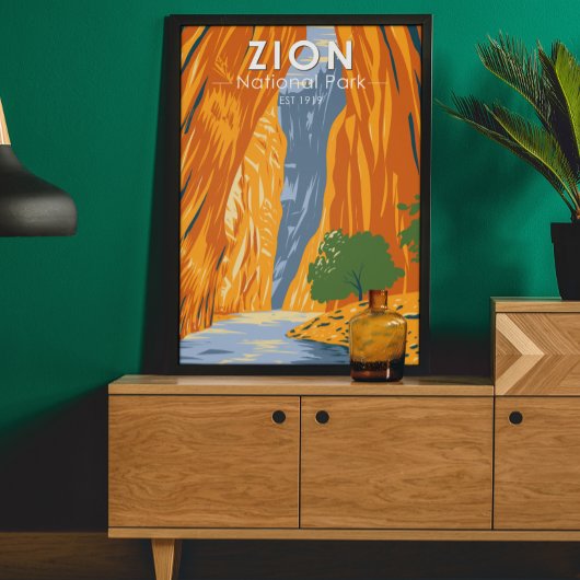 Zion Nationalpark Utah Die Pfeile Vintag Poster