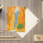 Zion Nationalpark Utah Die Pfeile Vintag Postkarte<br><div class="desc">Zion Vektorgrafik Design. Der Park ist ein Naturschutzgebiet im Südwesten Utah,  das sich durch die steilen roten Felsen des Zion Canyon auszeichnet.</div>