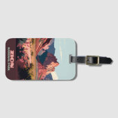 Zion Nationalpark Utah Gebirge Vintag Gepäckanhänger (Vorderseite (Horizontal))