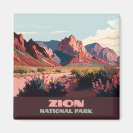 Zion Nationalpark Utah Gebirge Vintag Magnet