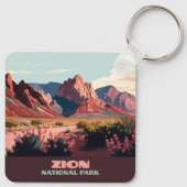 Zion Nationalpark Utah Gebirge Vintag Schlüsselanhänger (Rückseite)