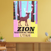 Zion Nationalpark Utah Reiseplakat. Leinwanddruck (Insitu (Wohnzimmer))