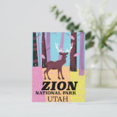 Zion Nationalpark Utah Reiseplakat. Postkarte (Stehend Vorderseite)