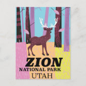 Zion Nationalpark Utah Reiseplakat. Postkarte (Vorderseite)