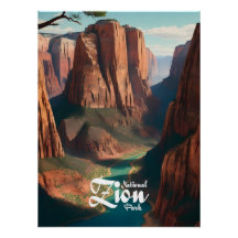 Zion Nationalpark Utah USA Reiseplakat