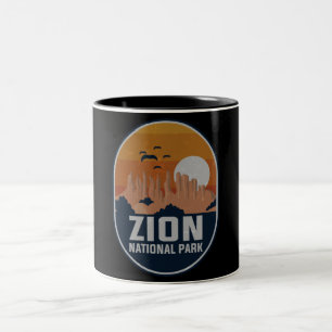 Zion Nationalpark Utah Vintag Retro Zion Canyon Zweifarbige Tasse
