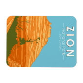 Zion Nationalpark Utah Zion Canyon 2 Vintag Magnet (Horizontal)