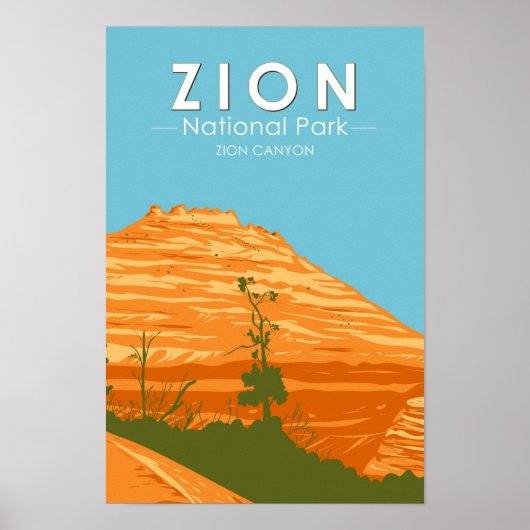 Zion Nationalpark Utah Zion Canyon 2 Vintag Poster (Vorne)