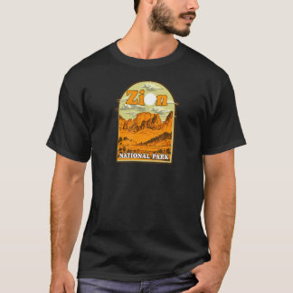 Zion-Nationalpark Vintage-Kunstwerk Künstlerisches T-Shirt