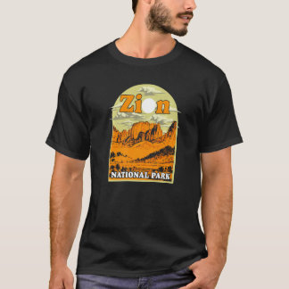 Zion-Nationalpark Vintage-Kunstwerk Künstlerisches T-Shirt