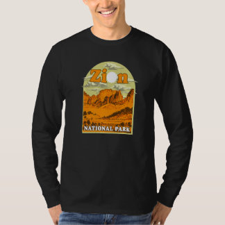 Zion Nationalpark Vintage-Kunstwerk Künstlerisches T-Shirt