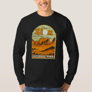Zion-Nationalpark Vintage-Kunstwerk Künstlerisches T-Shirt