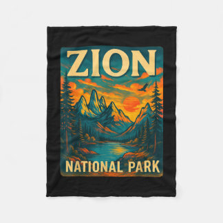 Zion Nationalpark Vintage-Reise Outdoor Fleecedecke