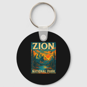 Zion Nationalpark Vintage-Reise Outdoor Schlüsselanhänger