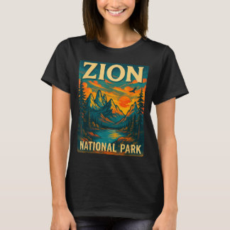 Zion Nationalpark Vintage-Reise Outdoor T-Shirt